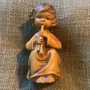 Antique Hand Carved , Hand painted Wooden CherubJapan